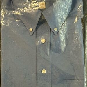 Roundtree & Yorke Mens Blue Button-Down Dress Shirt